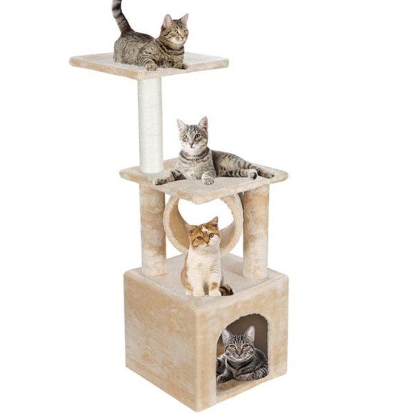 Three Levels Cat Tree Activity Tower Furniture Scratching Post Condo Fur… - Picture 4 of 6